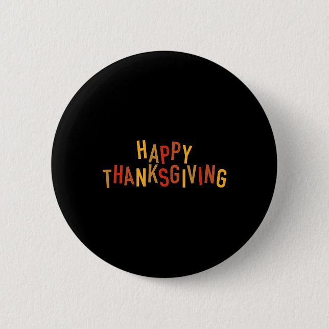 Höstfärg Söt Behaglig Glad Thanksgiving-design Knapp (Framsida)