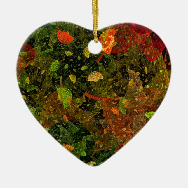 Höstfärgad dekorativ design julgransprydnad keramik (Framsidan)