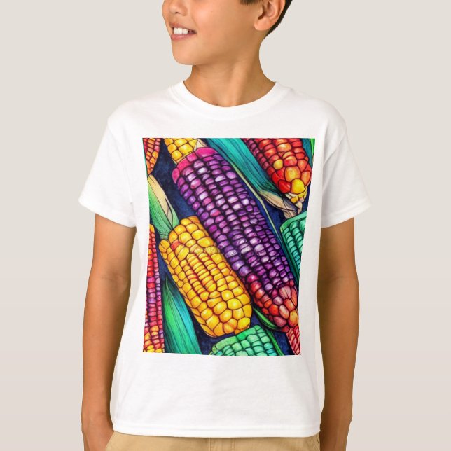 Höstfärgad majs t shirt (Framsida)