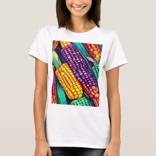 Höstfärgad majs t shirt (Framsida)