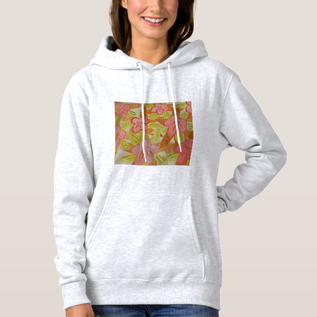Höstfärgade blommor hoodie t shirt (Framsida)