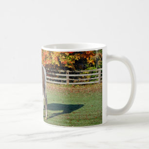 Höstfärgade hästar på bete kaffemugg