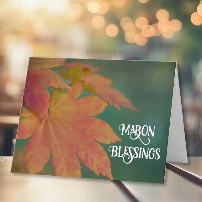 Höstfärgade Löv Höstjämning Mabon Välsignelser Kort (Skapare uppladdad)
