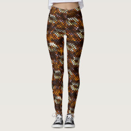 Höstfärgade paljetter look leggings