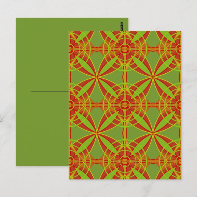 Höstfärger Abstrakt Geometrisk Design Vykort (Fram/baksida)