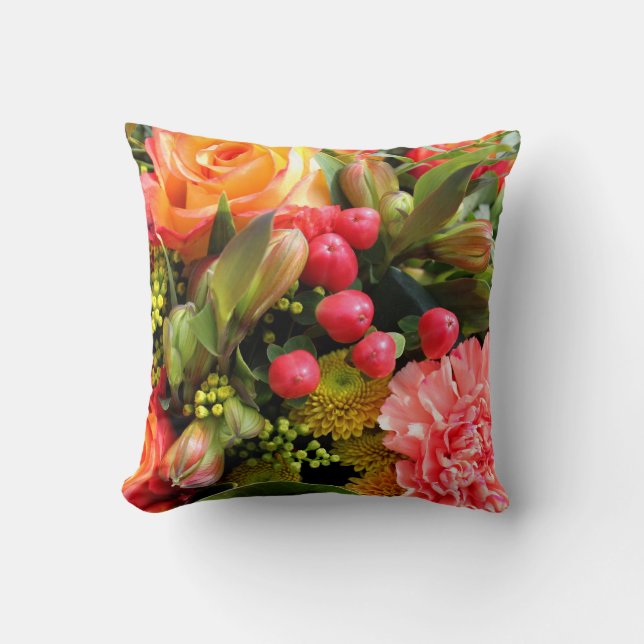 Höstfärger Blombukett Kudde (Framsida)