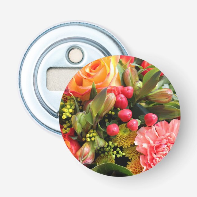 Höstfärger Blomsterbukett Foto Flasköppnare (Framsidan)