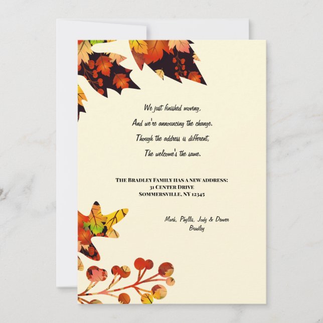 Höstfärger Flyttar Meddelande (Framsida)