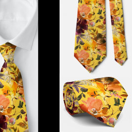 Höstfärger Gula Persikor Rosor Blommig Slip Slips