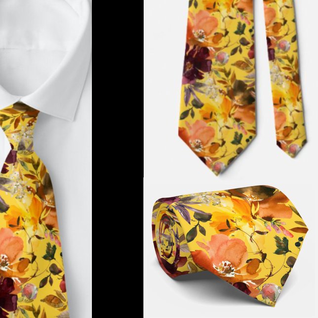 Höstfärger Gula Persikor Rosor Blommig Slip Slips (Skapare uppladdad)