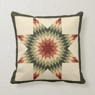 Höstfärger Lone Star Quilt Look Kudde