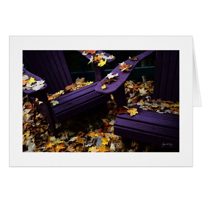 Höstfärger på däcket hälsningskort (Framsidan Horizontal)