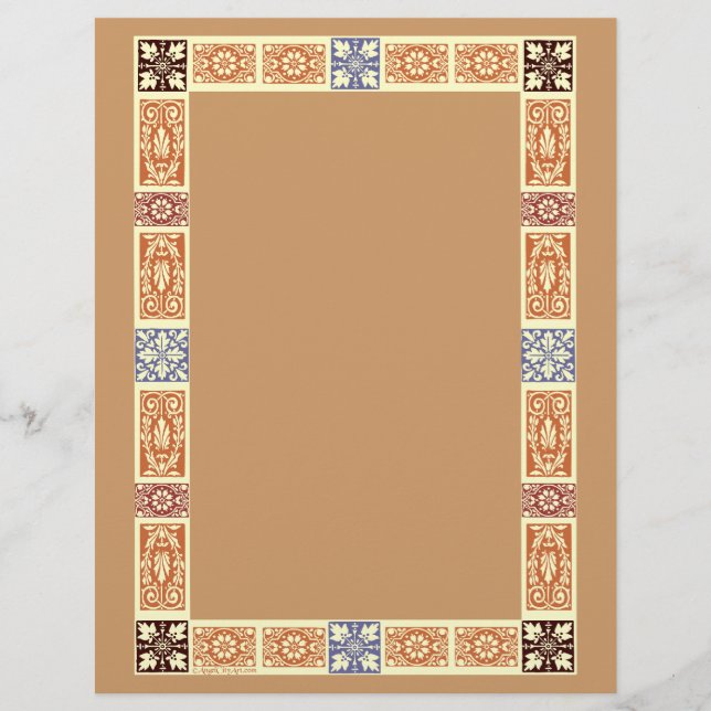 Höstfärger Vintage Kant Brevpapper (Framsida)