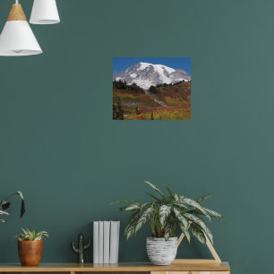 Höstfärgslandskap vid Mount Rainier Poster
