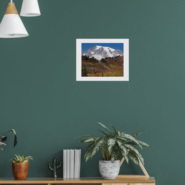 Höstfärgslandskap vid Mount Rainier Poster (Vardagsrum 1)