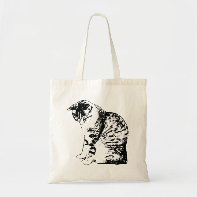 Höstfel med minimal katt Stil Tygkasse (Framsidan)