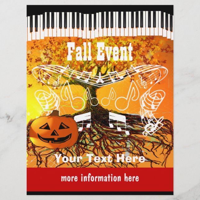 Höstfest Halloween-evenemang eller höstevenemang F Reklamblad (Framsidan)