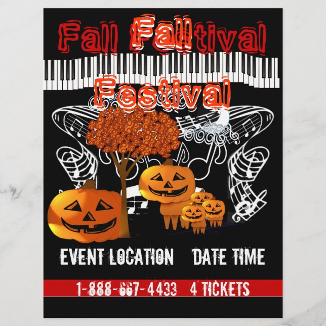 Höstfest Halloween-evenemang eller höstevenemang F Reklamblad (Framsidan)