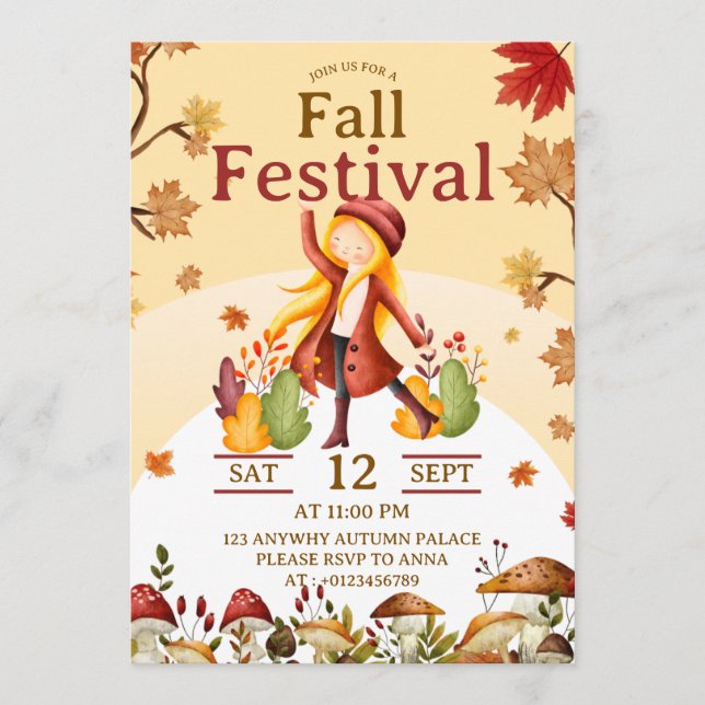 Höstfest höst inbjudningskort (Framsida)
