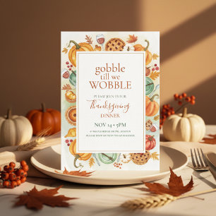 Höstfest ram Thanksgiving inbjudan