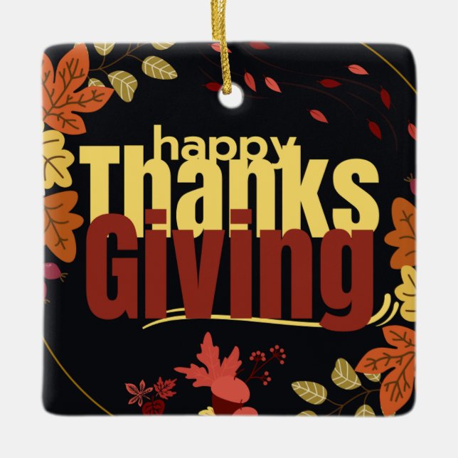 "Höstfesten: fira Thanksgivingen med oss" Julgransprydnad Keramik (Framsida)