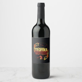 "Höstfesten: fira Thanksgivingen med oss" Vinflaska Etikett