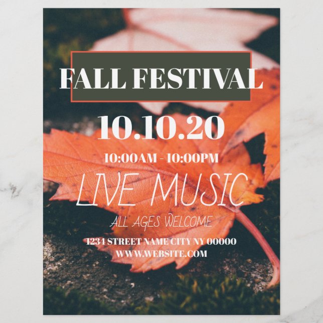 Höstfestlighetsfest Plakat Reklamblad (Framsidan)