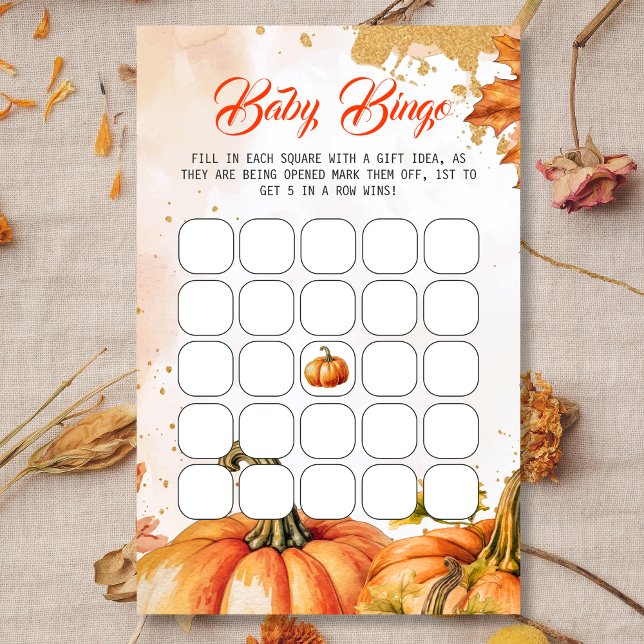 Höstfirande Baby Shower Bingo-spel (Skapare uppladdad)