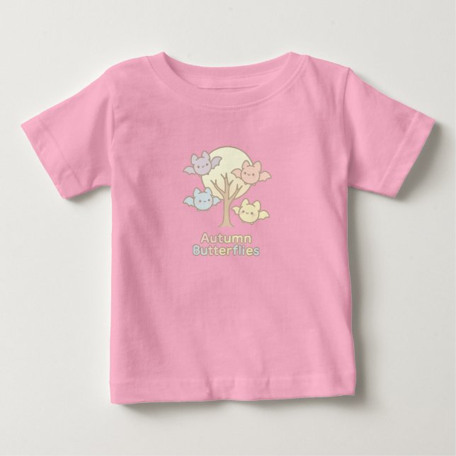 Höstfjärilar – Pastell Fladdermus Whimsy för Höste T Shirt (Framsida)