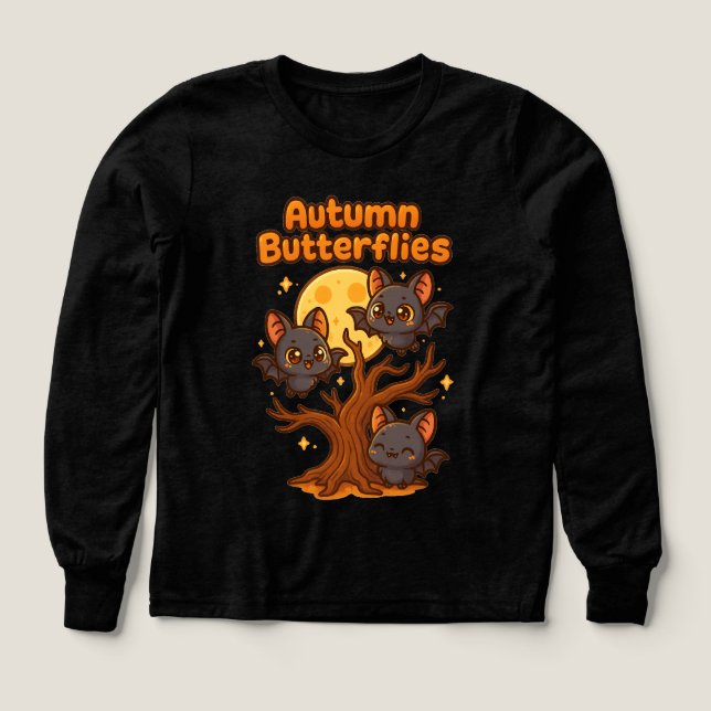 Höstfjärilar – Whimsical fladdermusillustration T Shirt (Design framsida)