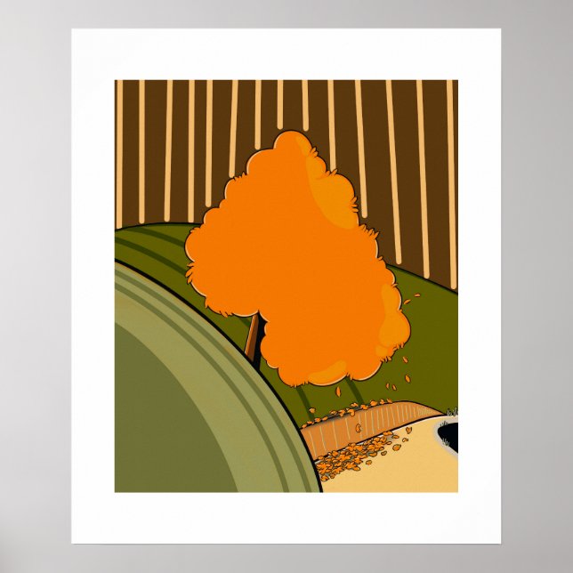 Höstfläkt – Minimal säsongsposter av Sklines Poster (Framsidan)