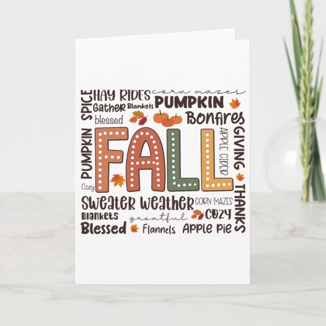 Höstflanor Pumpasäsong Höststämning Höst Thanksgiv Kort (Framsida)