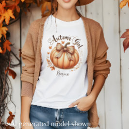 Höstflicka anpassad akvarell pumpa höst damer t shirt