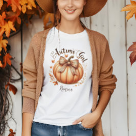 Höstflicka anpassningsbar vattenfärgspumpor fall d t shirt
