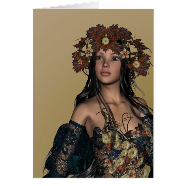 Höstflicka Hälsningskort (Framsidan)