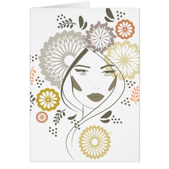 Höstflicka porträtt hälsningskort (Framsidan)