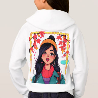 Höstflickigt hoodie för tjejer – mysig hösttröja t shirt