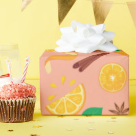 Höstfödelsedag Orange och kanel, sjölöst fall Presentpapper