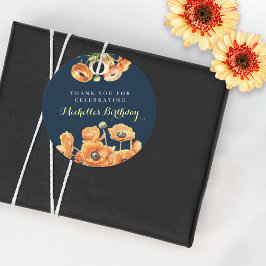 HöstFödelsedagsfestens fallande Orange Blommor Gåvor Etiketter