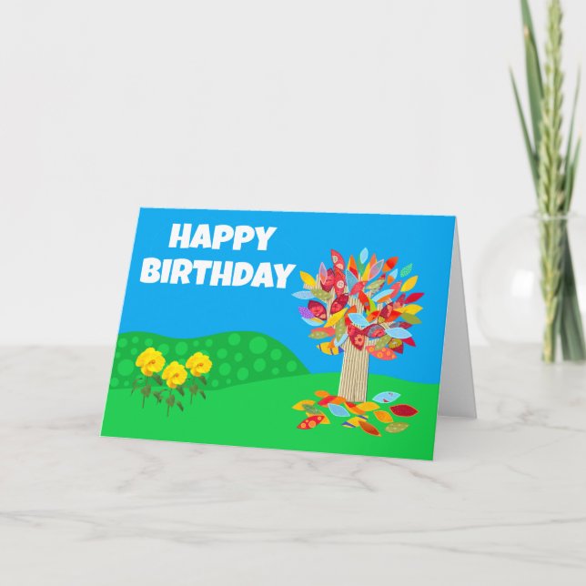 Höstfödelsekort för träd, version 2 av Jo Bilder Kort (Framsida)