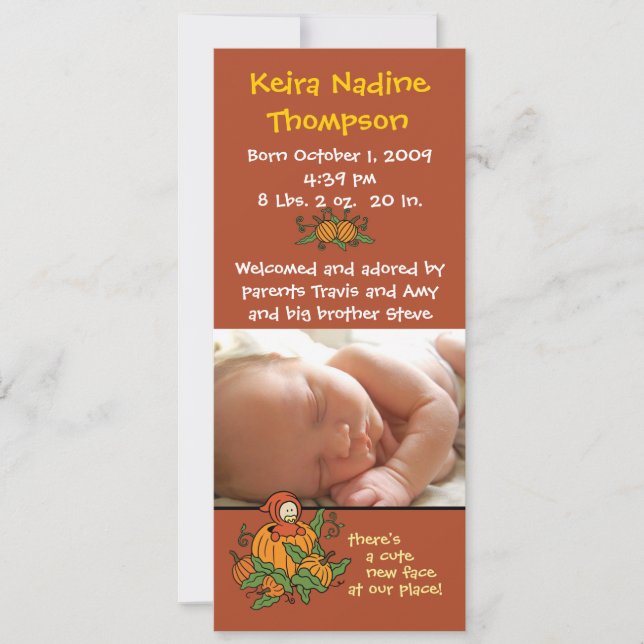 Höstfödelsemeddelande Meddelande (Framsida)