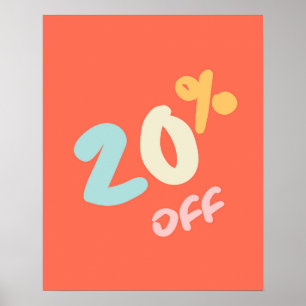 Höstförsäljningsskylt, butikssignal, 20 % rabatt poster