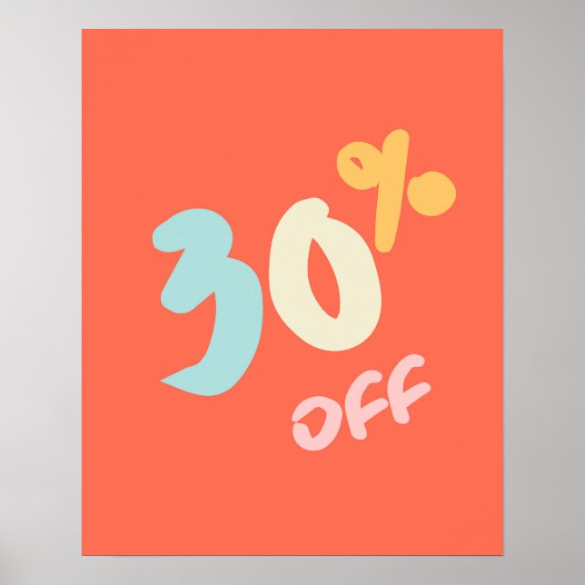 Höstförsäljningsskylt, butikssignal, 30 % rabatt poster (Framsidan)