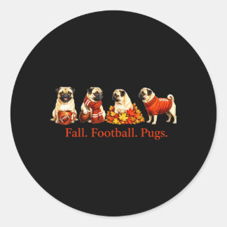 Höstfotboll Puggs Höstsäsong Hundälskare Design Runt Klistermärke