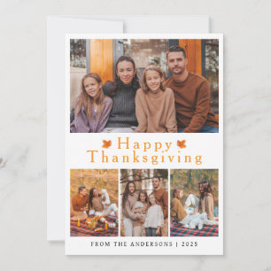 Höstfoto för elegant Modern Happy thanksgiving Julkort