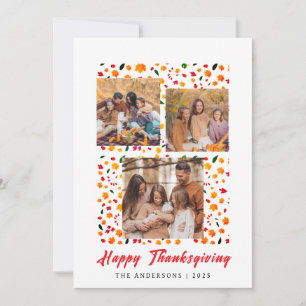 Höstfoto för elegant Modern Happy thanksgiving Julkort