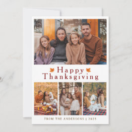 Höstfoto för elegant Modern Happy thanksgiving Julkort