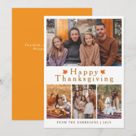 Höstfoto för elegant Modern Happy thanksgiving Julkort