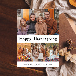 Höstfoto för elegant Modern Happy thanksgiving Julkort