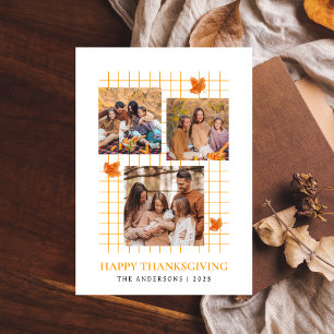 Höstfoto för elegant Modern Happy thanksgiving Julkort